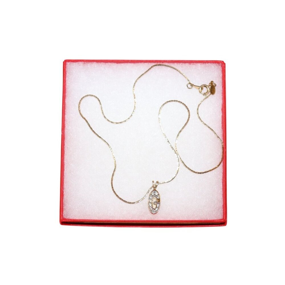 Givenchy Vintage Gold Plated with Crystal G Necklace - Picture 1 of 3